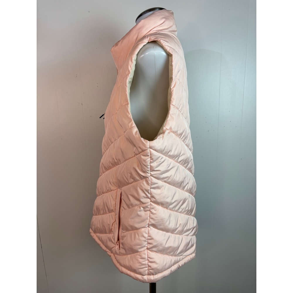 Gap Puffer Vest XL Peach Pink Quilted Full Zip Outerwear Sleeveless Jacket - Picture 4 of 9